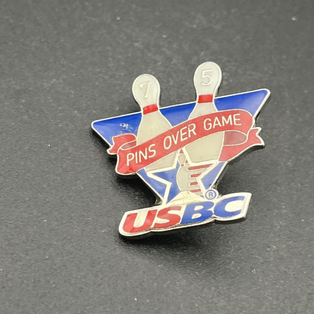 United States Bowling Congress USBC Pins Over Game Lapel Hat Pin